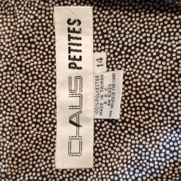 Chaus Petites Suit Jacket/Blazer Size 14 Black W/ Grey polka dot - Picture 2 of 12